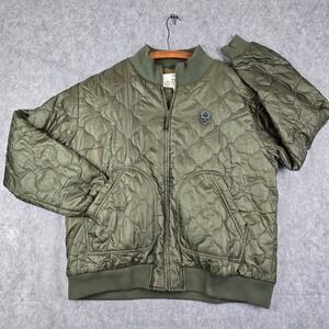 Zero Foxtrot Woobie Jacket Mens 3XL Olive Drab Quilted Fleece‎ Lined Bomber Zip